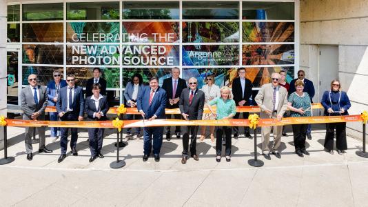 Advanced Photon Source celebration ribbon cutting.